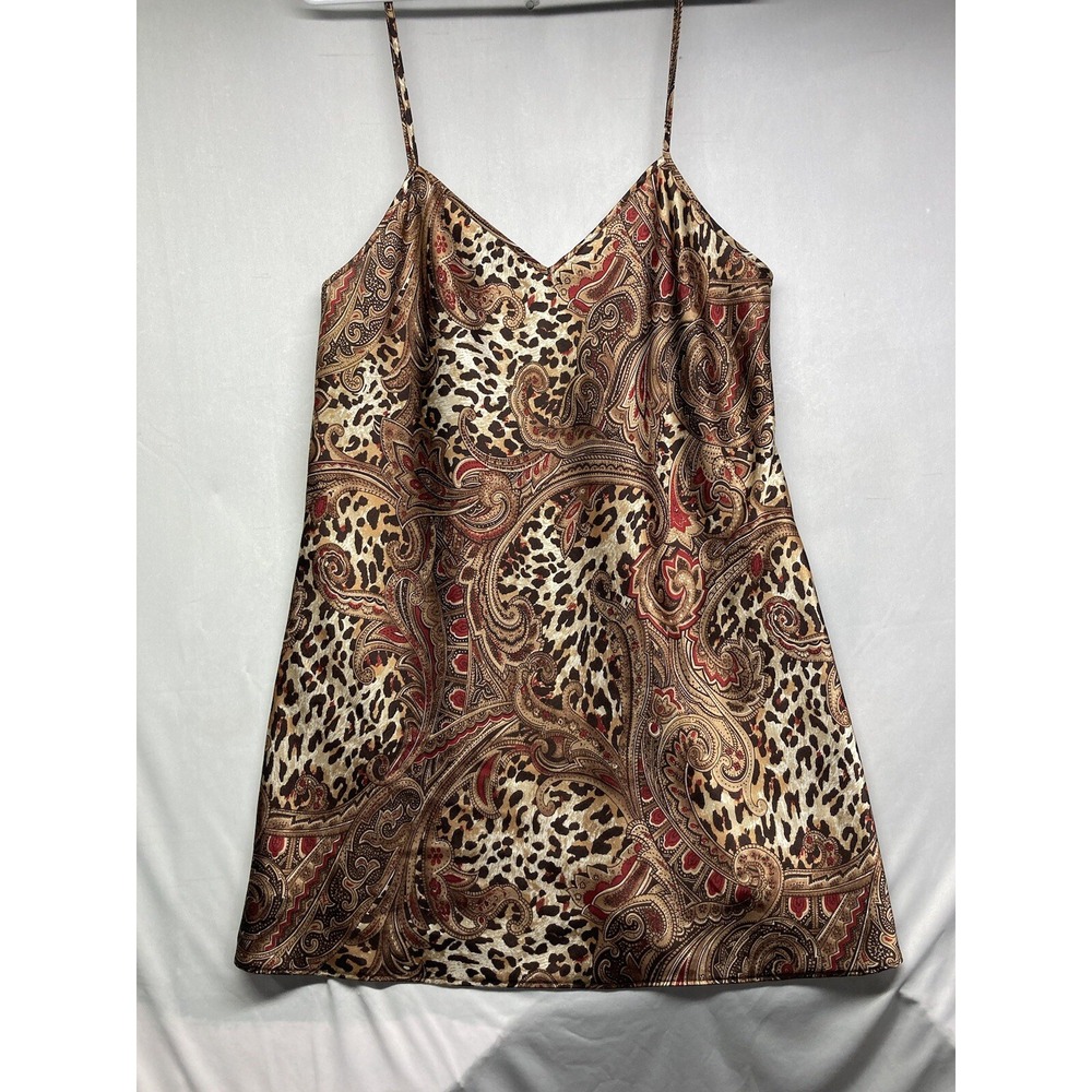 Morgan Taylor Intimates leopard print and red Swirls nightie Size Medium